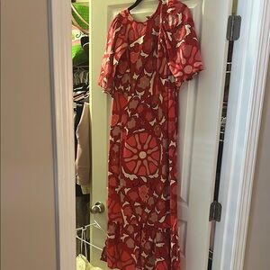RHODE x Target Red and White Floral Maxi Dress